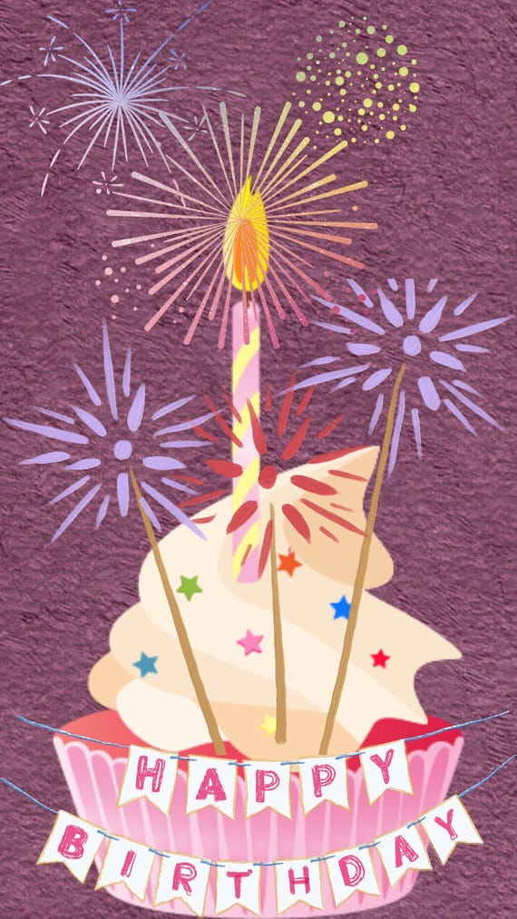 Animated Cupcake Birthday Video | Instagram Story, WhatsApp (Digital Download)