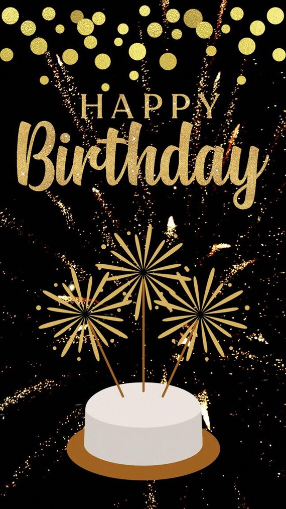 Luxury Happy Birthday Animated Video | Elegant Birthday Instagram Story | Gold Fireworks Birthday Reel | Digital Download Greeting