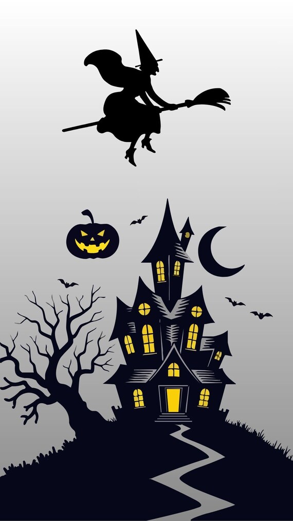 Halloween Animated Reel, Witch & Haunted Castle Video, Spooky Graveyard Animation, 15 Sec MP4 Digital Download