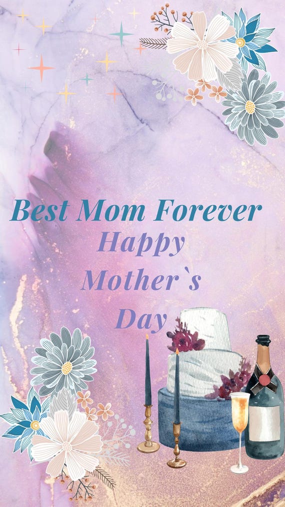 Instagram Story + Reels | 15 Sec Download Best Mom Forever  Happy Mother’s Day Video | Elegant Floral Marble Animation