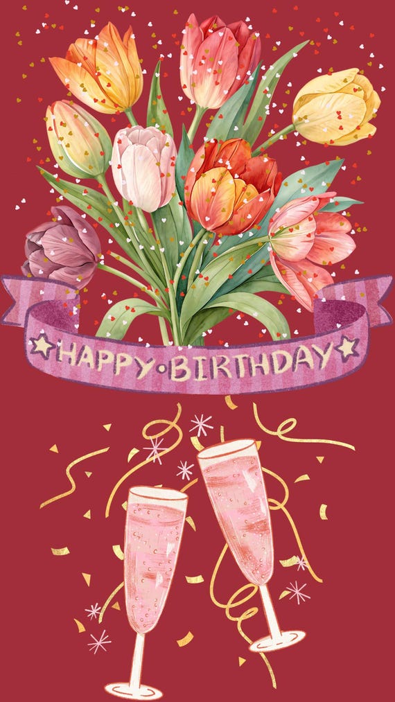 Red & Gold Animated Birthday Video | Elegant Digital Greeting (Digital Download)
