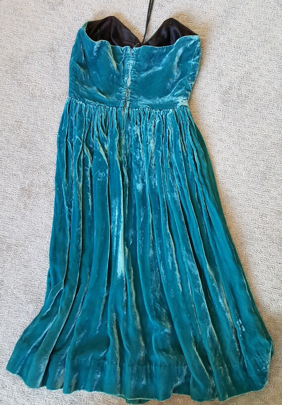 Velvet Dress, 60s vintage Original California Sma… - image 3