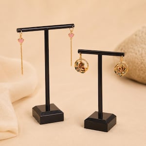 2Pcs Acrylic Earring Display Stand, T Shape Jewelry Organizer Stand Set, Minimalist Earring Holder, Boutique Retail Showcase, Charm Display