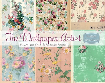 Vintage Floral Wallpaper Designs: Junk Journal Kit (Digital Download)