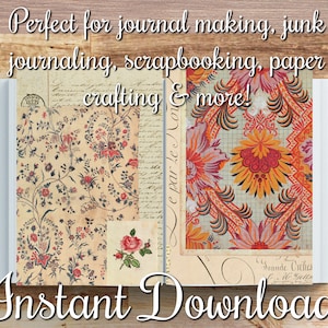 The Textile Artist Set 2 Digital Six Page Designer Kit Printable Junk Journal Collection Vintage Textile Design Art Instant Download image 3