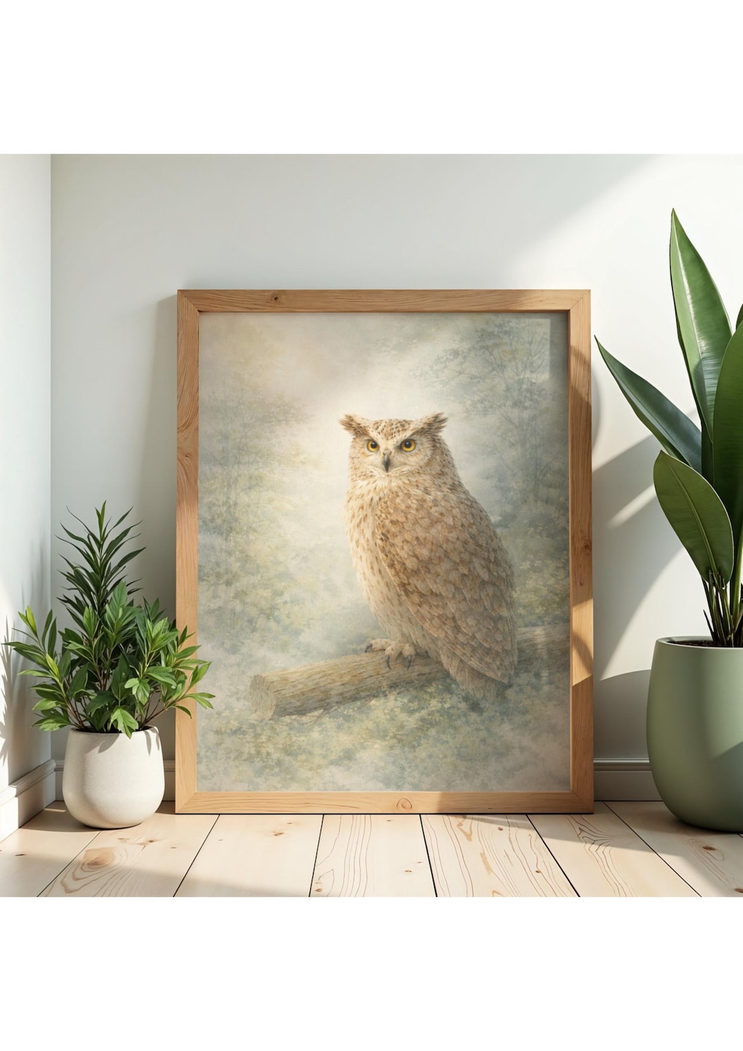 Curated visual reference: Eurasian Eagle Owl Art Print In The Whispering Green Photo Inspiration