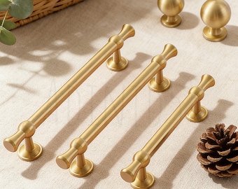 Maniglie per mobili in ottone massiccio in stile francese, pomelli per cassetti in oro, ferramenta minimale