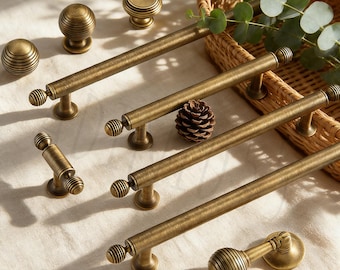 Maniglie per mobili in ottone vintage minimaliste, maniglie per cassetti in ottone massiccio per guardaroba