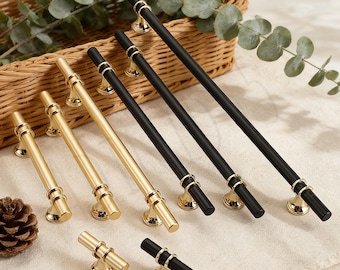 Luxe messing kastgreep moderne Amerikaanse kledingkast ladegreep zwart goud meubelbeslag