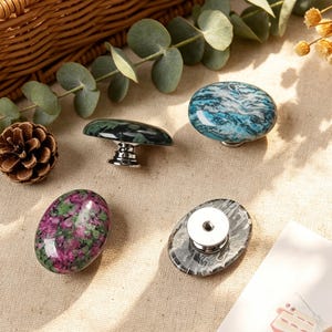 Natural Crystal Oval Drawer Knobs Energy Healing Stone Cabinet Pulls