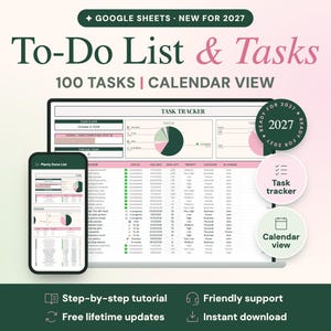 Lista de tareas pendientes en Google Sheets, seguimiento de tareas con calendario y panel de control / Lista de tareas completadas de Planly