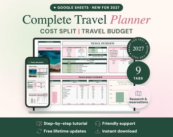 Travel Planner Google Sheets, Trip Itinerary, Budget and Packing List | Planly Wanderlist