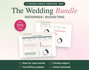 2027 Wedding Planner & Budget Bundle, Google Sheets Templates (Digital Download)