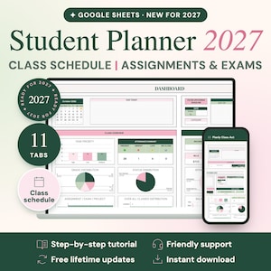 Elevplanerare Google Sheets, klassschema och uppgiftsspårare | Planly Class Act