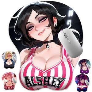 3D Mouse Pad, Oppai Design Wrist Rest, Ergonomic Mat (Komi,Ivy,Hilda,Ashley,Android)