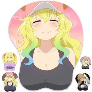 Alfombrilla de ratón 3D, reposamuñecas Oppai Design, alfombrilla ergonómica para juegos, Lucoa