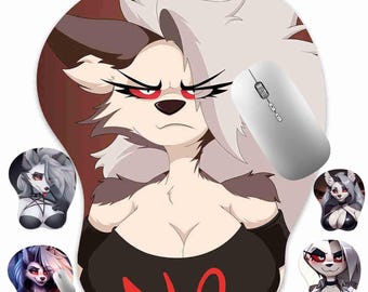 Alfombrilla de ratón 3D, reposamuñecas con diseño Oppai, alfombrilla ergonómica para juegos, Loona