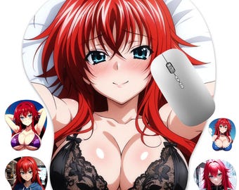 Podkładka pod mysz 3D, podpórka pod nadgarstek Oppai Design, ergonomiczna mata do gier, Gremory