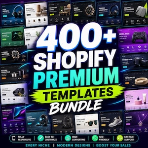 400+ Shopify-mallar i paket | Teman för e-handelswebbplatser