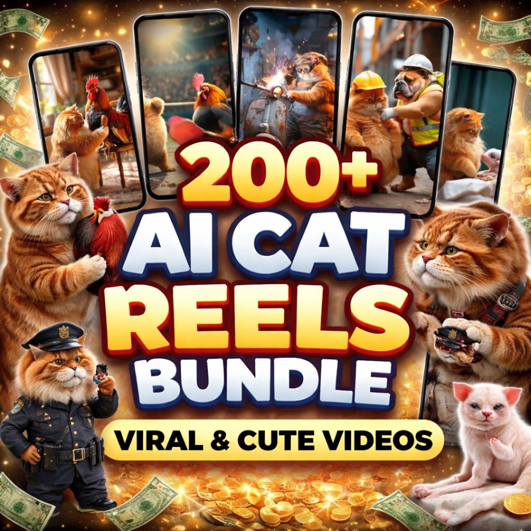 Cat Rapper Reel 200+ AI Cat Reels Bundle | Viral Tiktok & Instagram Videos (PLR Digital ...