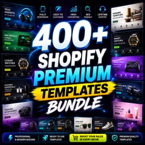 Paket mit über 400 Shopify-Vorlagen | E-Commerce-Website-Themes