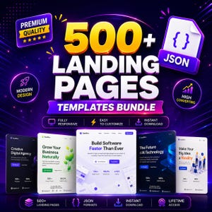 Über 500 Website- und Landingpage-Vorlagen im Paket | React, Tailwind, Bootstrap, NextJS, Figma UI-Kit