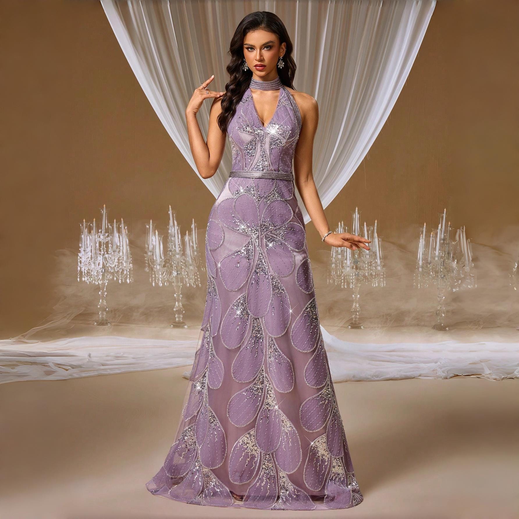 sachin and babi light blue dress Petite Halter Dresses