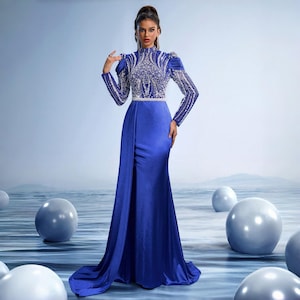 Sapphire Blue Formal Gown - Etsy