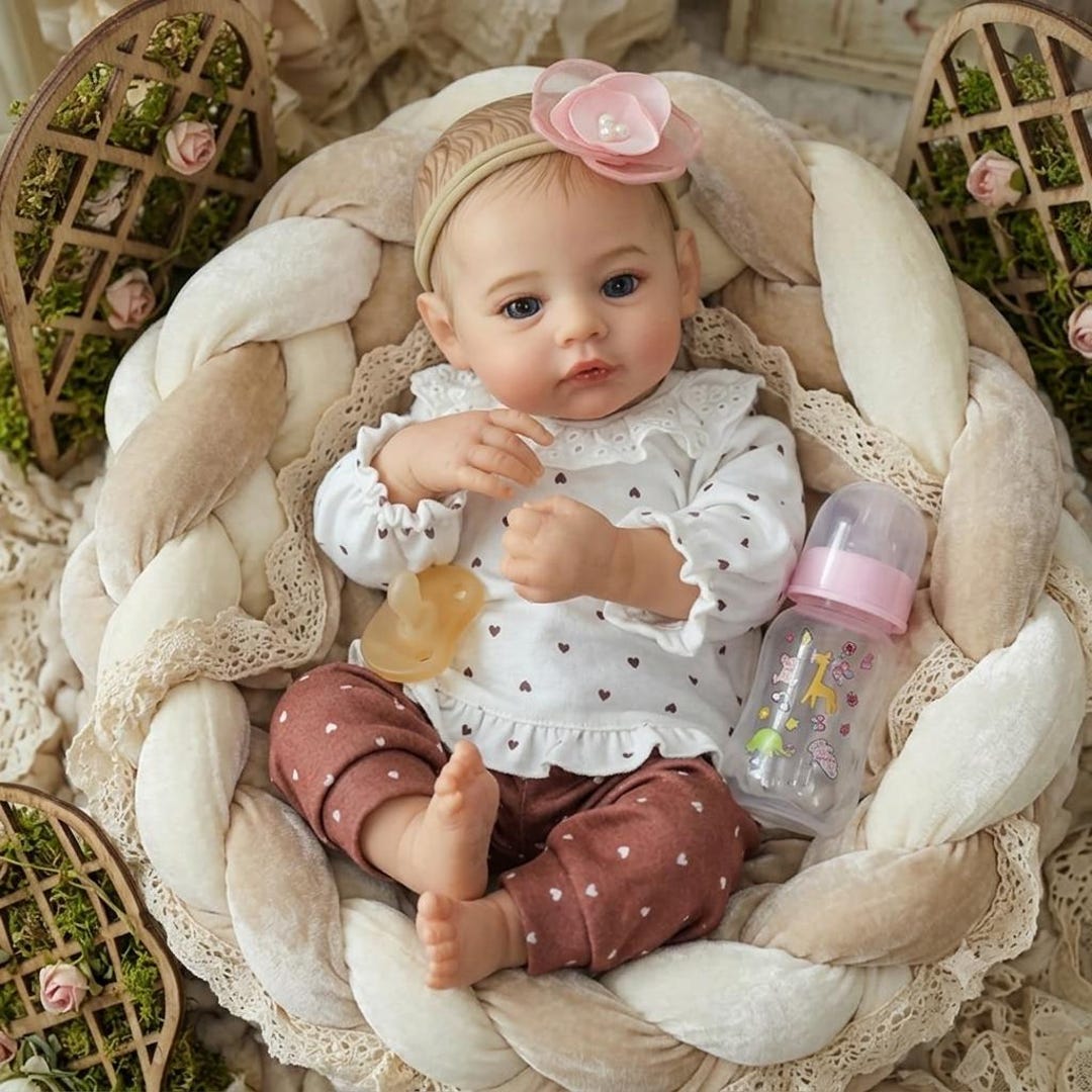 Realistic Reborn Baby Doll, 18 Inch Lifelike Newborn Girl, Vinyl Body ...