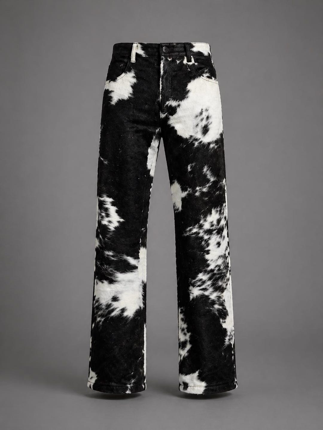 Men’s Cowhide Western Pants, Black White Leather Trousers, Cowboy Rodeo ...