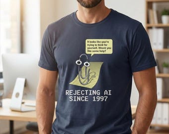 Camiseta "Rechazando la IA desde 1997" / Camiseta divertida con humor tecnológico de los 90