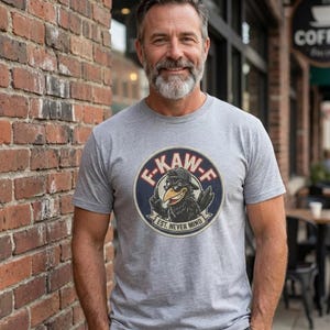 Camiseta con el logo del cuervo F-KAW-F / Insignia de pájaro retro, Est. No importa imagen 1