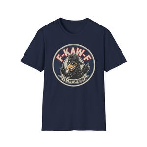 Camiseta con el logo del cuervo F-KAW-F / Insignia de pájaro retro, Est. No importa imagen 7