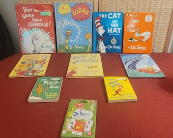 Dr. Suess Hardcover Books Lot of 10 Cat in the Hat, Mulberrry St, Green Eggs,etc