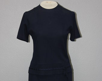 Adorable Navy Vintage 1960s Skirt Suit