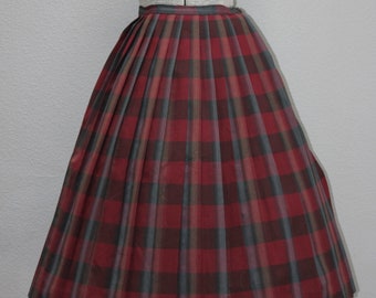 Vintage 1950s Plaid Bouffant Skirt