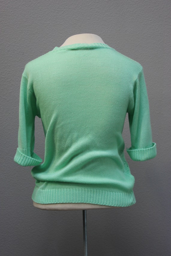 Gorgeous Vintage Mint Green Sweater - image 3