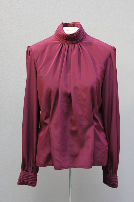 Amazingly Beautiful Vintage Wine Colored Blouse