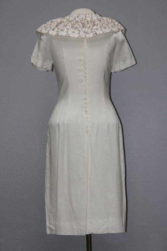 Stunning Off White Linen Vintage Shirt Dress - image 3