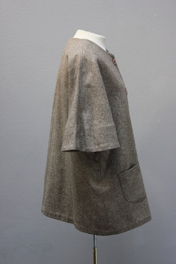1950s Mens Tweed Windowpane Car Coat