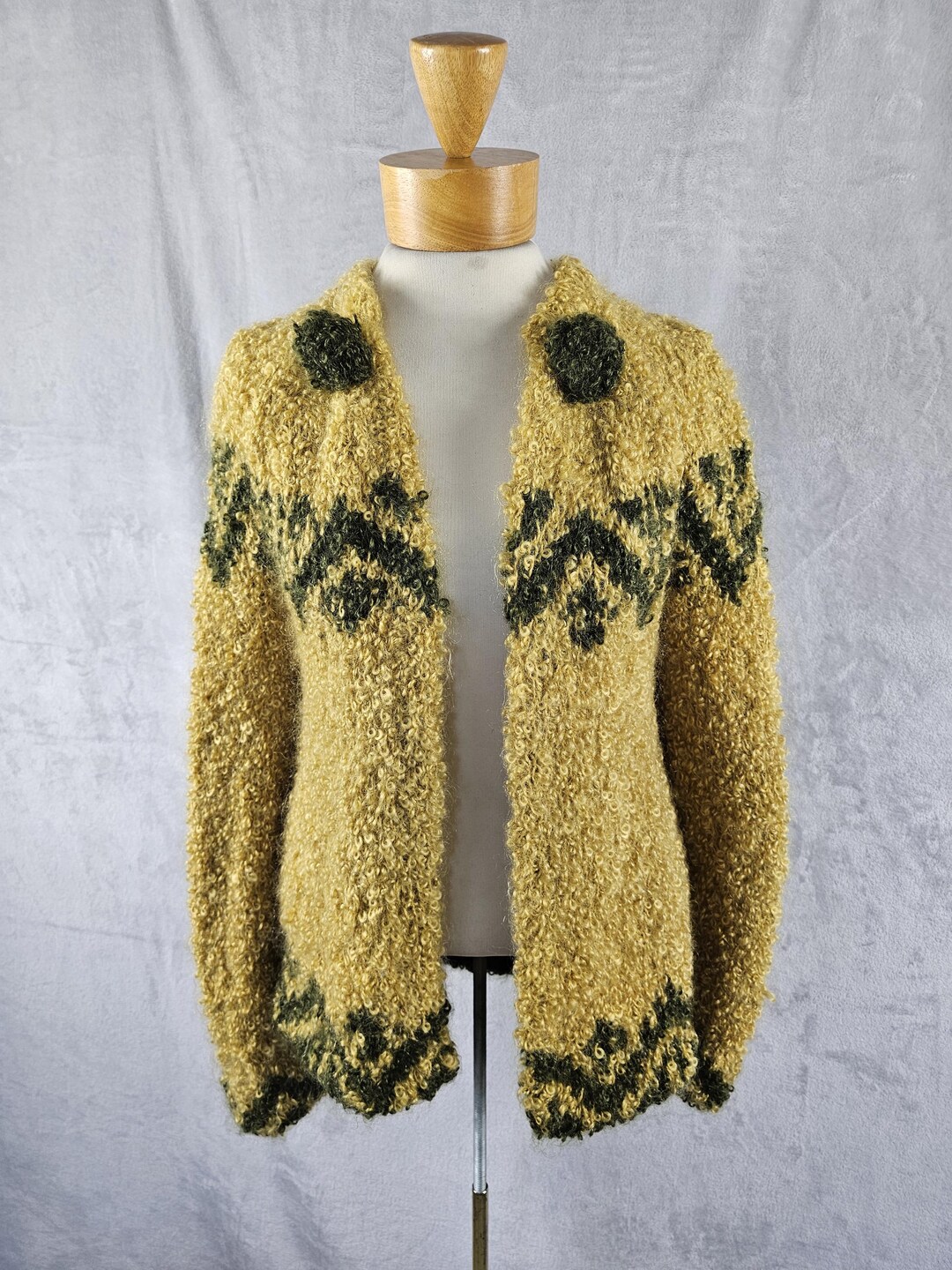 Unique Vintage Gold Looped Cardigan - Etsy