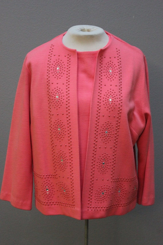 Gorgeous Vintage 1960s Peach Beaded 