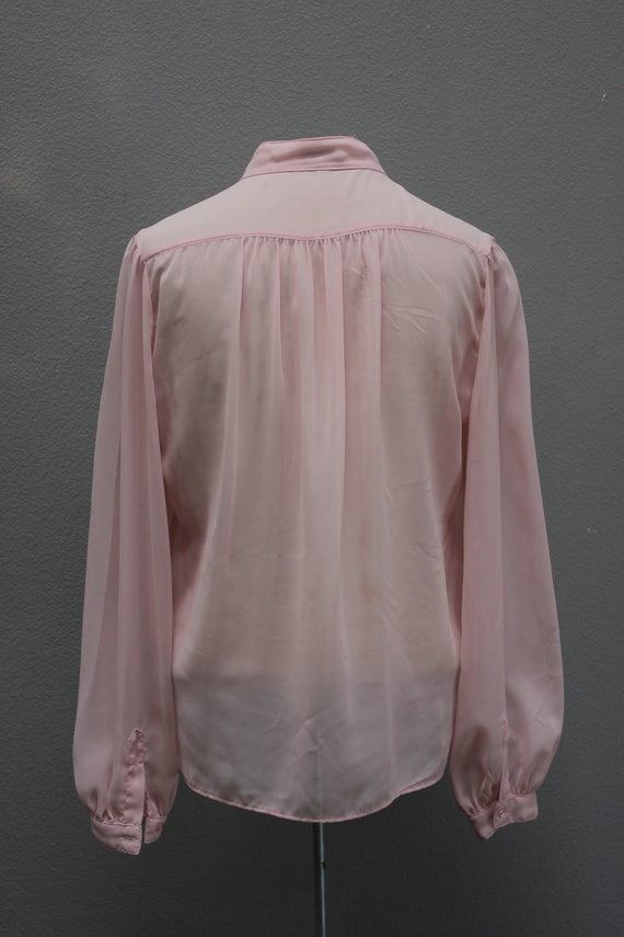 Romantic Ruffled Pink Vintage Blouse - image 4