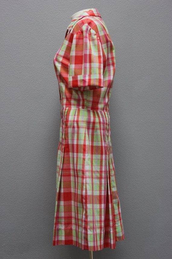 Plaid Cotton 1950's Dropped Waist Dress - image 2
