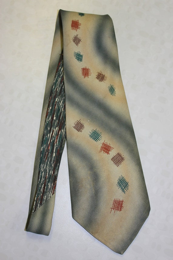 Individually Hand Painted Vintage 1940s Tie