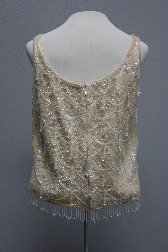 Sequined & Beaded Saks Fifth Ave Sweater Shell - image 3