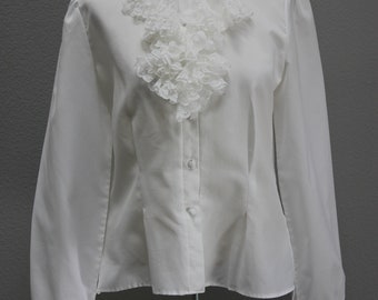 Romantic Vintage White Lacy Blouse