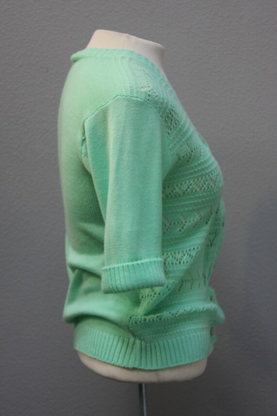 Gorgeous Vintage Mint Green Sweater - image 2