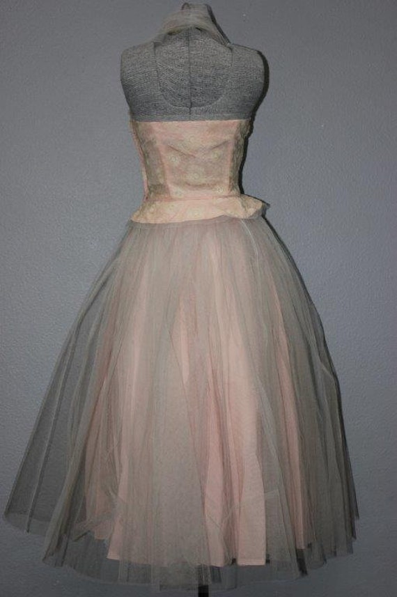 1950s Strapless Lorrie Deb Tulle Prom Dress - image 5