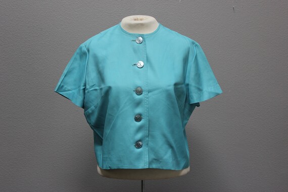 Vintage 1950s Blue Blouse - image 1